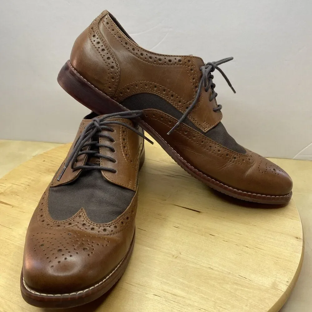 Rockport Wingtip Brogue TruTech Leather Mens 10.5 Brown H80044 Dress Shoes